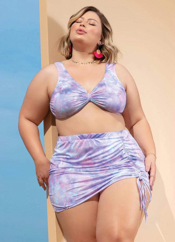 Sa Da De Praia Plus Size Tie Dye Com Amarra O Marguerite