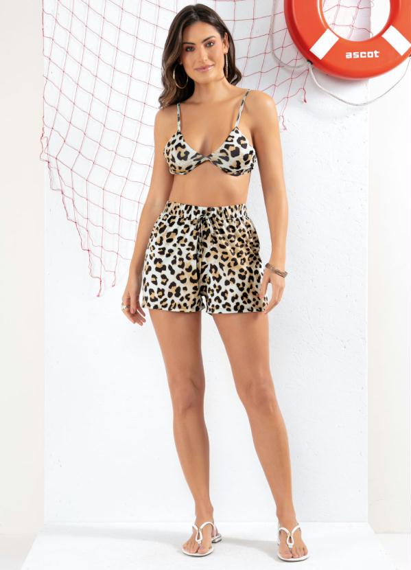 Quintess - Shorts Saída de Praia Onça com Elástico 3