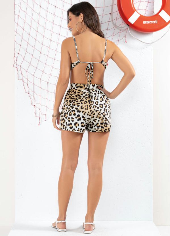 Quintess - Shorts Saída de Praia Onça com Elástico 4