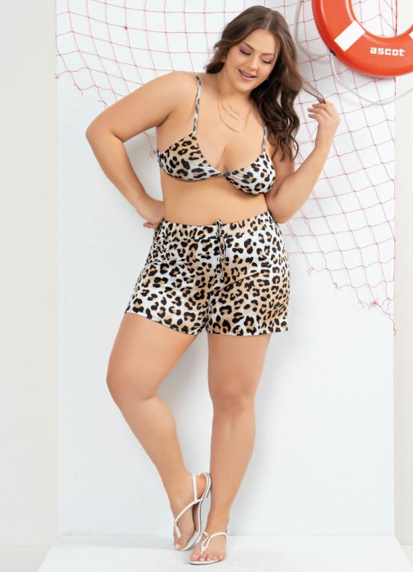 Quintess - Shorts Saída de Praia Onça com Elástico 7