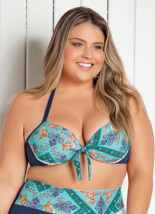 Outlet - Biquíni Busto Azul Plus Size com Bojo