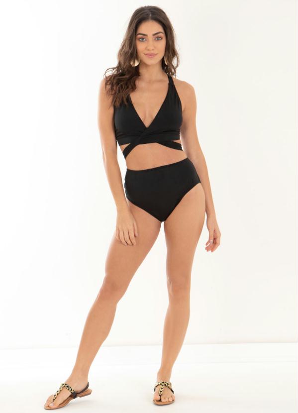 Quintess - Top Biquíni Preto com Amarração Costas 3