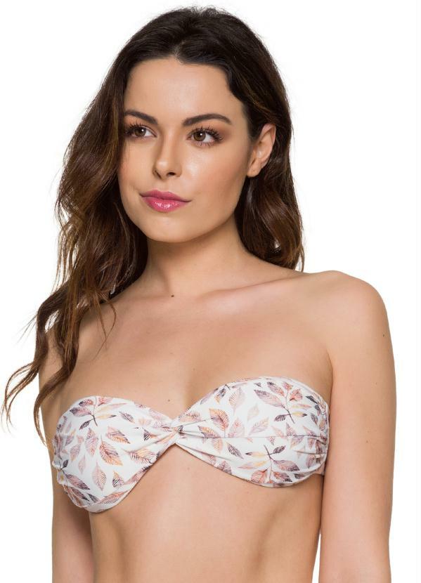 Bimini - Top Biquíni Tomara que Caia Estampado Branco