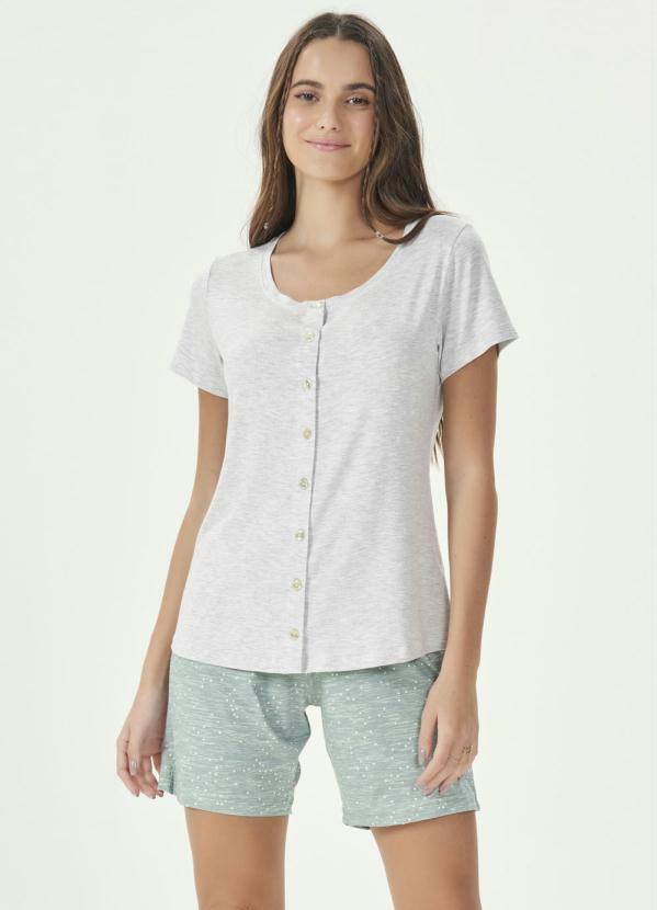 Espaço Pijama - Bermudoll Manga Curta Cinza