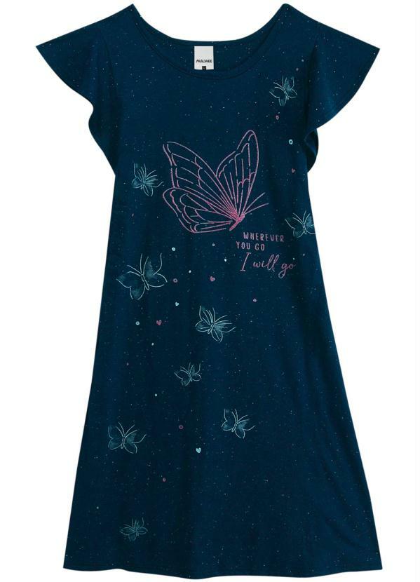 Malwee - Camisola Azul Marinho Feminina Borboletas