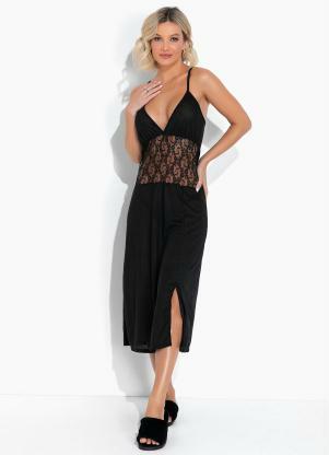 Alma Dolce - Camisola com Recortes em Renda Preta - ALMA DOLCE