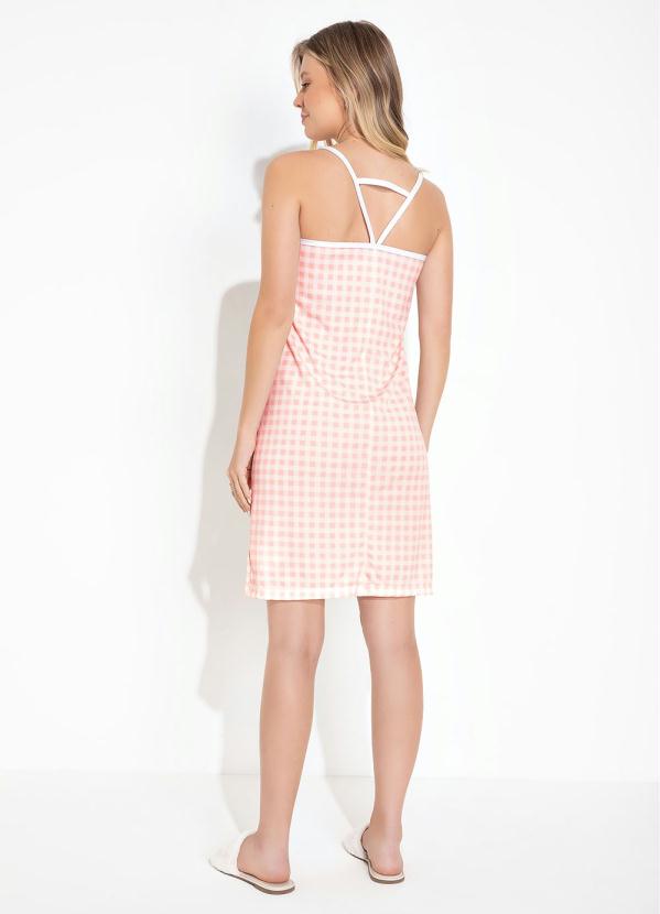 Queima Estoque - Camisola Decote V Vichy Rosa 4