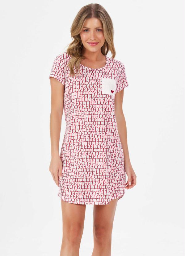 Espaço Pijama - Camisola Manga Curta Rosa