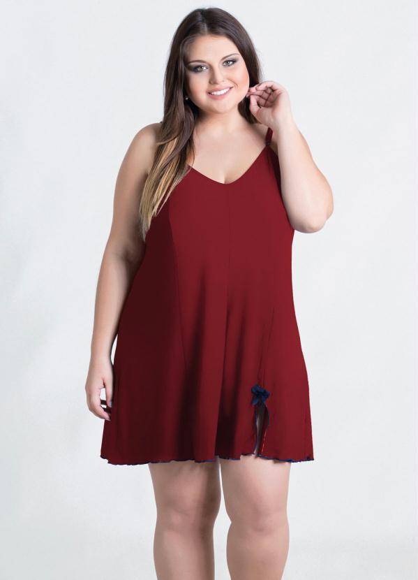 Alma Dolce - Camisola Vermelho e Marinho Plus Size com Fenda