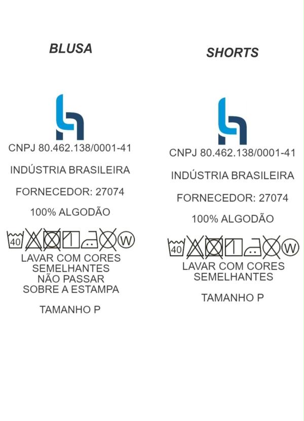 Alma Dolce - Pijama Curto com Estampa Azul Marinho e Cinza 10