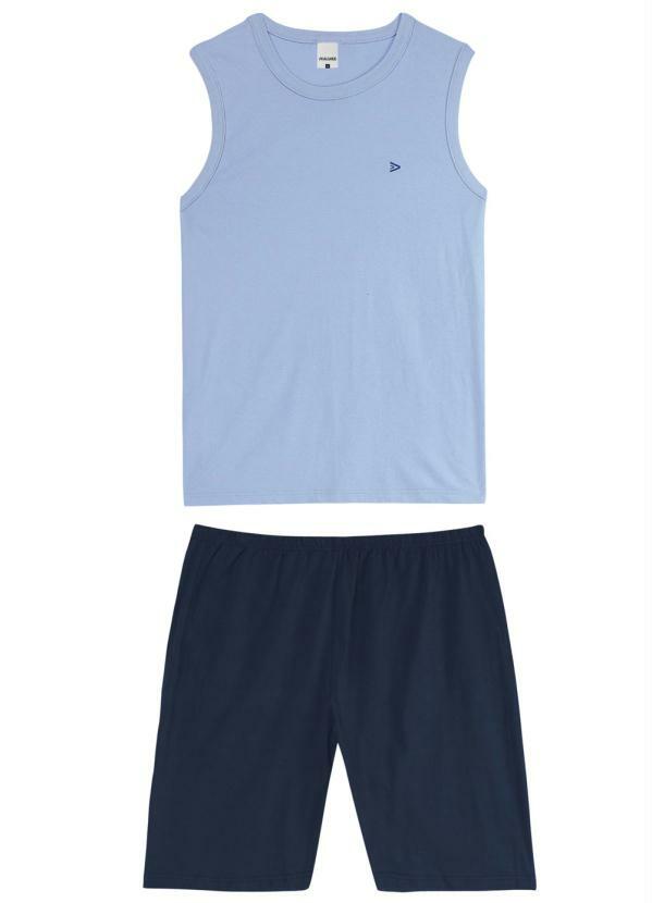 Malwee - Pijama Azul Claro Masculino Tradicional Hd Plus