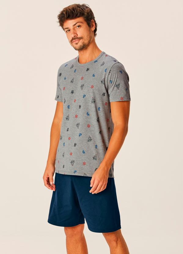 Malwee - Pijama Mescla Náutico Masculino