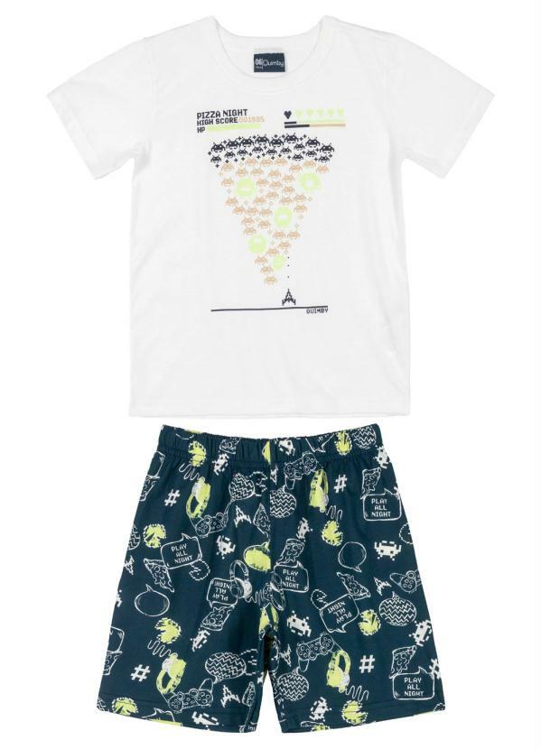 Quimby - Pijama Pai e Filho Brilha Escuro Branco