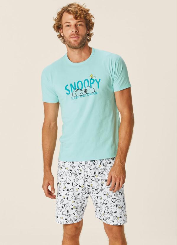 Malwee - Pijama Verde Água Masculino Sleep Snoopy®