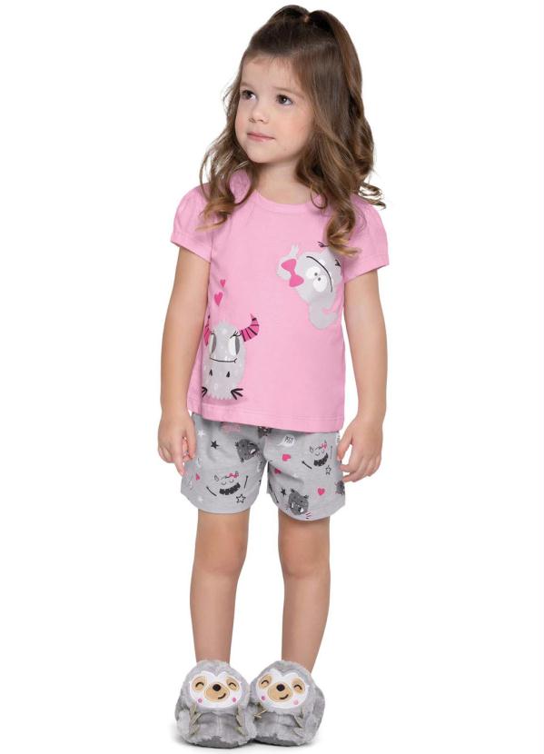 Pijama Longo Infantil Menina Unicórnio Branco - Fakini | Divertida Moda