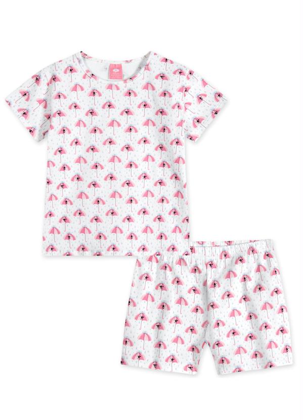 Lilica Ripilica - Pijama Curto Feminino Infantil Branco
