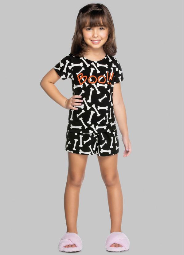 Trick Nick - Pijama Infantil Feminino Boo Preto