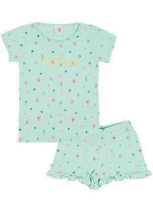 Pulla Bulla - Pijama Meia Malha Verde - PULLA BULLA