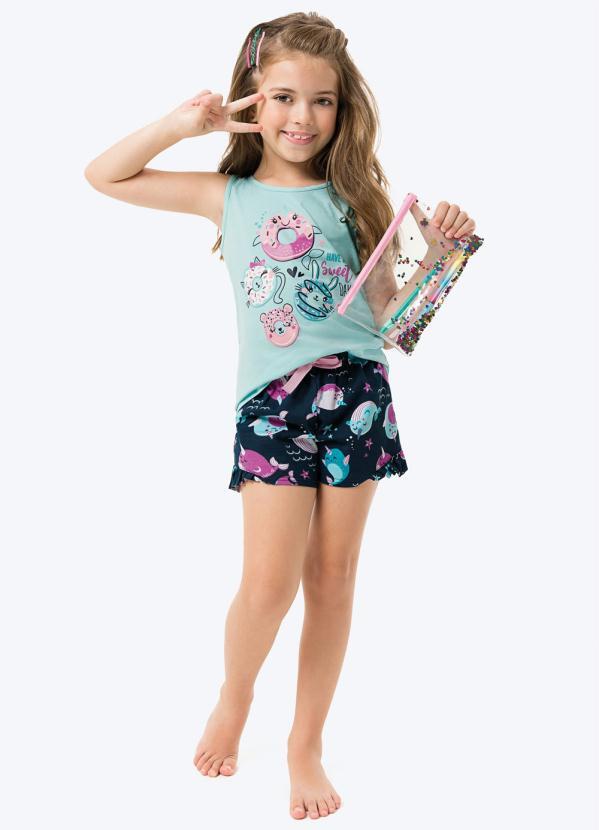 Malwee - Pijama Verde Brilha no Escuro Infantil