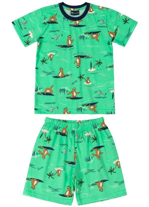 Quimby - Pijama Infantil Preguiça Verde