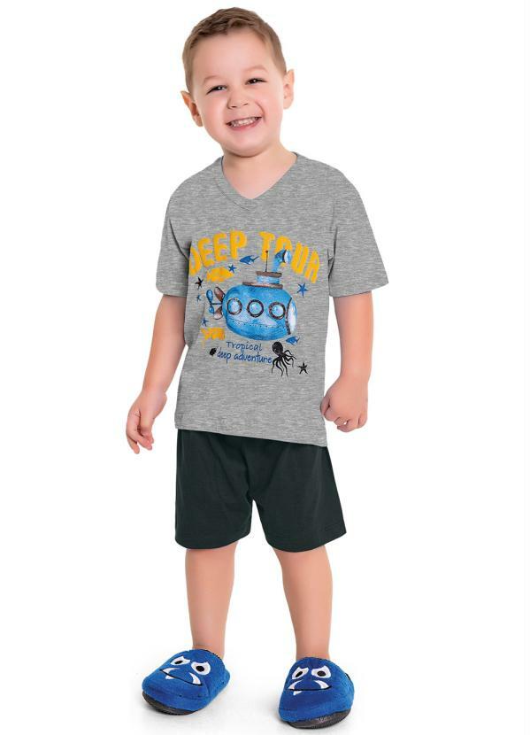 Fakini Kids - Pijama Submarino Cinza