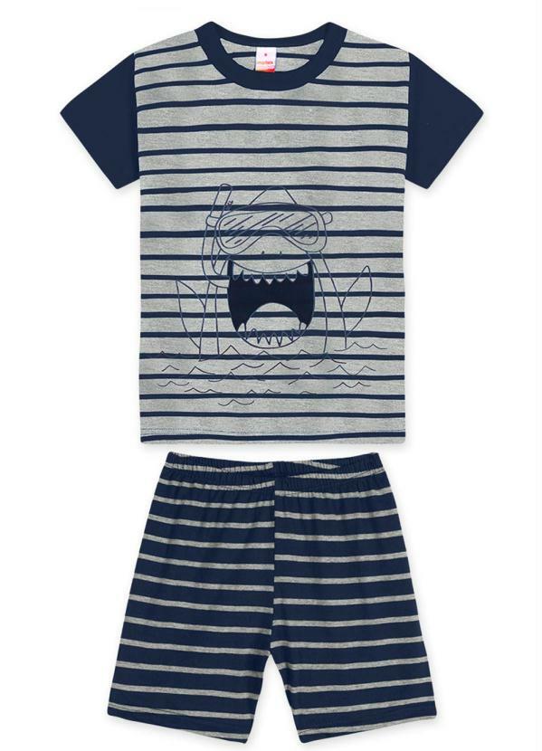 Marisol - Pijama Tubarão Curto com Aroma Malha Cinza