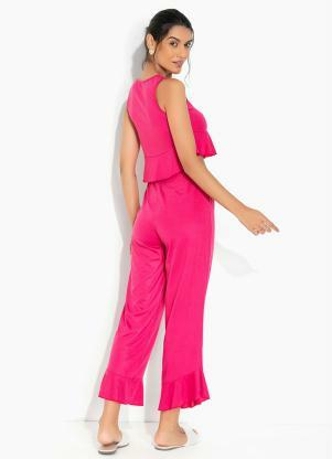 Alma Dolce - Pijama com Babado Pink - ALMA DOLCE