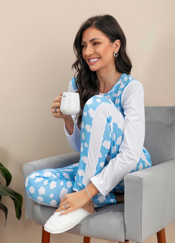 Alma Dolce - Pijama Manga Longa Nuvem Azul 4