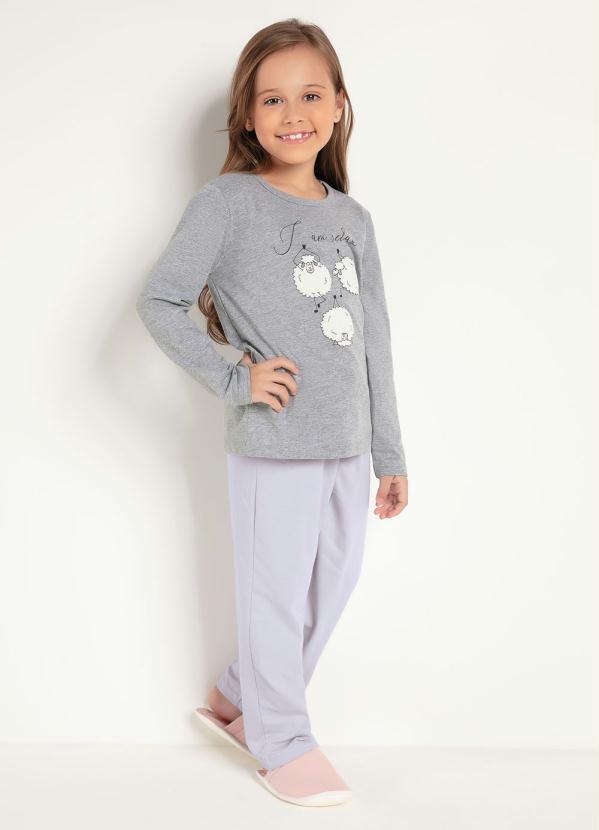 Bela Notte - Pijama Infanto Juvenil Mescla e Lilás Bela Notte