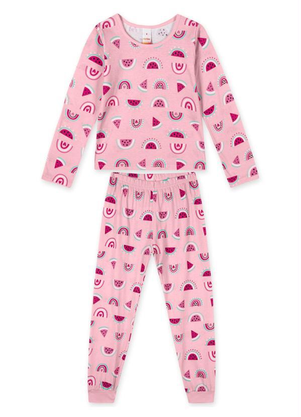 Marisol - Pijama Longo Melancia com Aroma Feminino Rosa