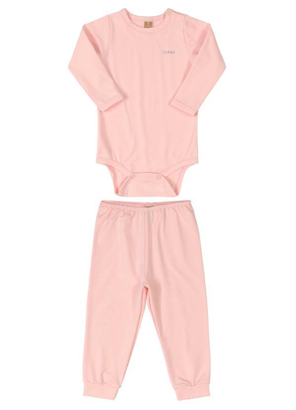 Up Baby - Pijama Térmico para Bebê Rosa Claro