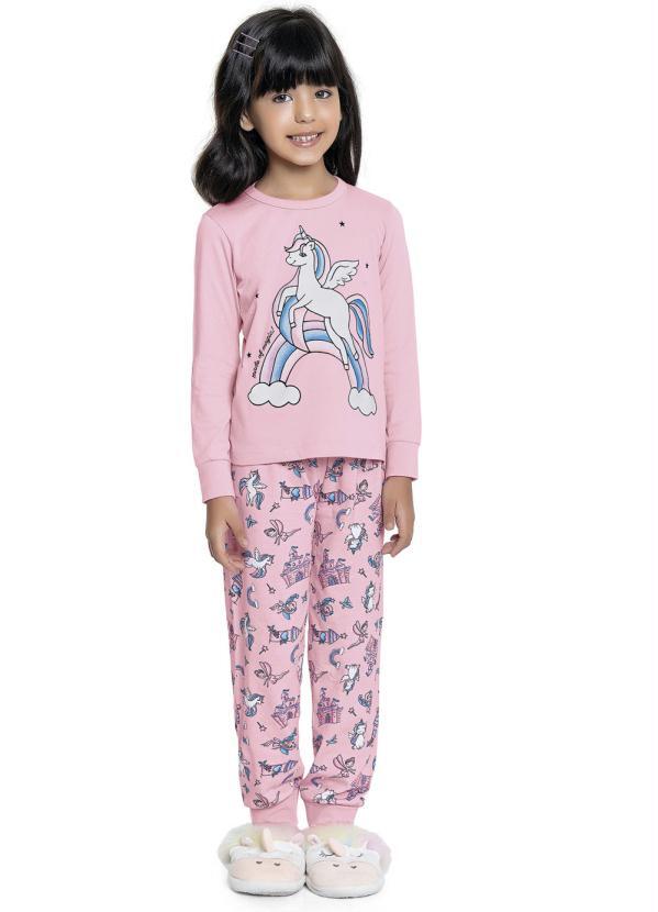 Fakini Kids - Pijama Unicórnio Rosa