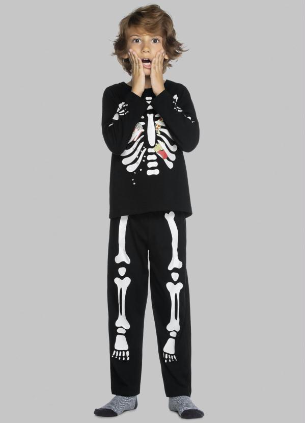 Trick Nick - Pijama Esqueleto Preto