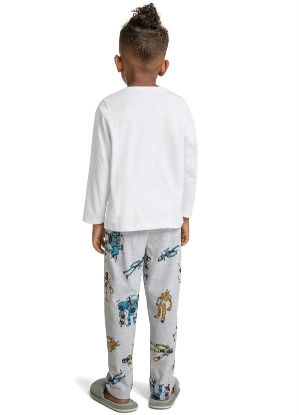 Trick Nick - Pijama Infantil Masculino Robôs Branco 2