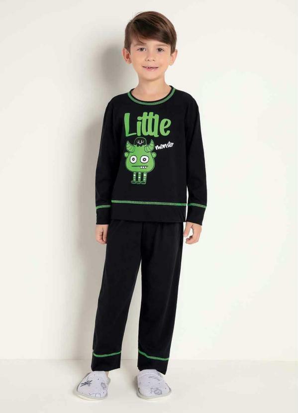 Bela Notte - Pijama Infanto Juvenil Preto Bela Notte