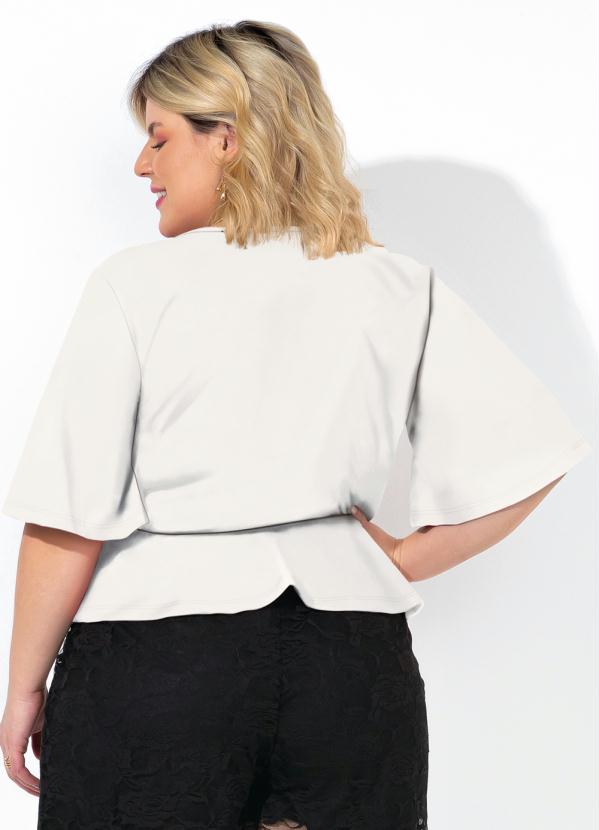 Marguerite - Blusa Off White Mangas 3/4. 2