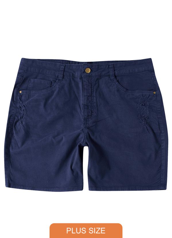 Malwee - Bermuda Azul Escuro Comfort em Sarja