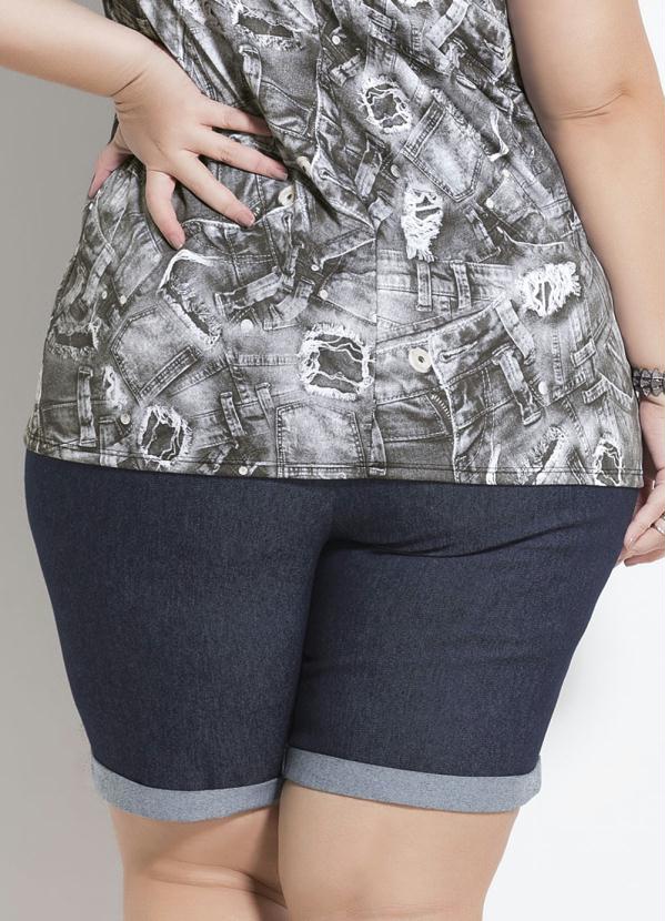 Marguerite - Bermuda Jeans Barra Dobrada Plus Size Marguerite 5