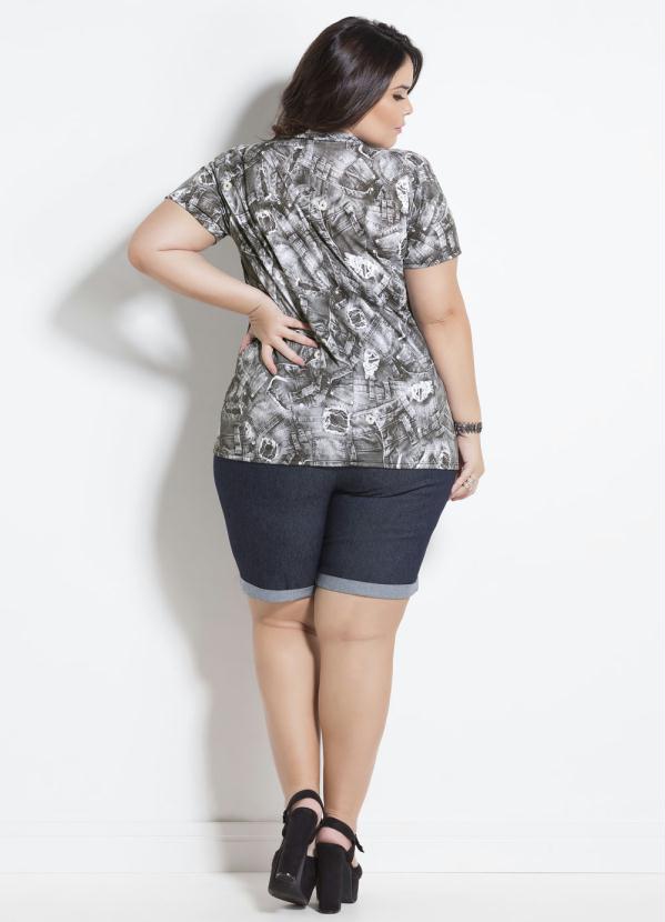 Marguerite - Bermuda Jeans Barra Dobrada Plus Size Marguerite 3