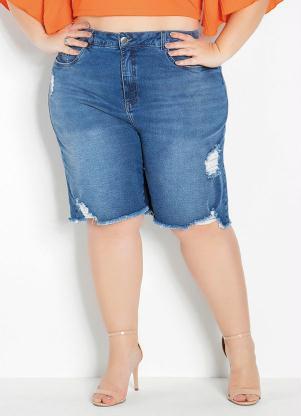 bermuda preta feminina plus size