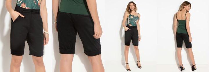 Bermuda Preta com Bolsos Quintess