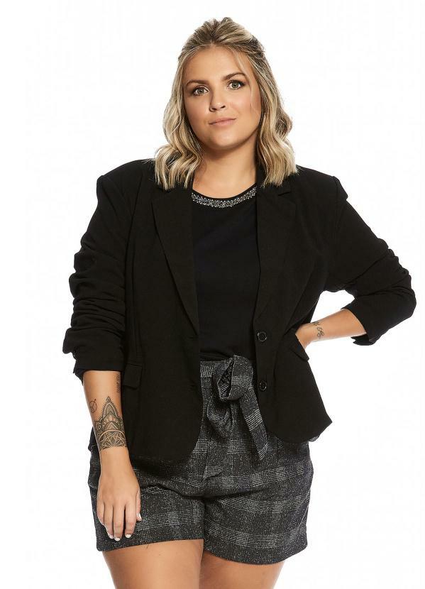 Secret Glam - Blazer Alfaiataria Feminino Secret Glam Preto