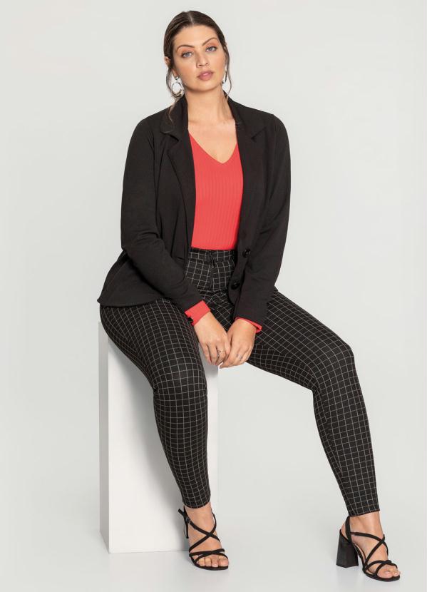 Lunender Mais Mulher - Blazer Malha Malica Crepe Preto 2