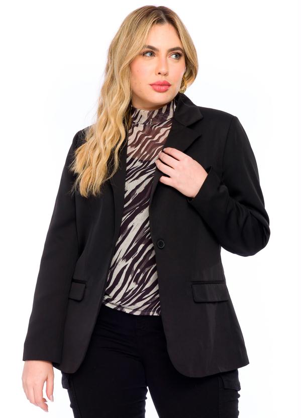 Lisamour - Blazer Sarjado Preto