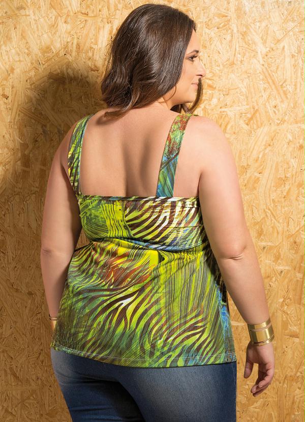 Marguerite - Blusa Alças Largas Estampa Tropical Plus Size 2