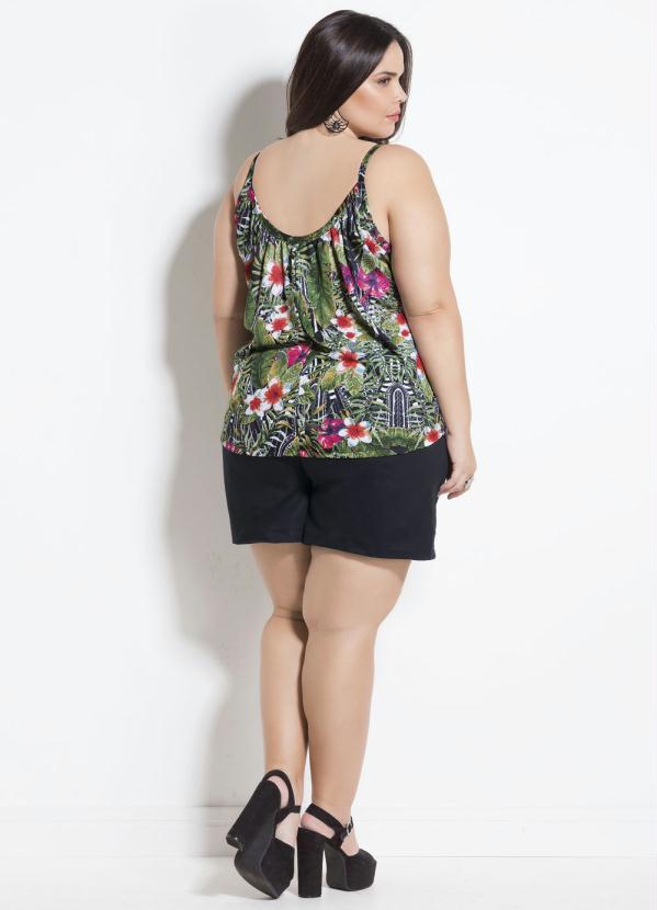 Marguerite - Blusa de Alças Mix Floral Plus Size Marguerite 4