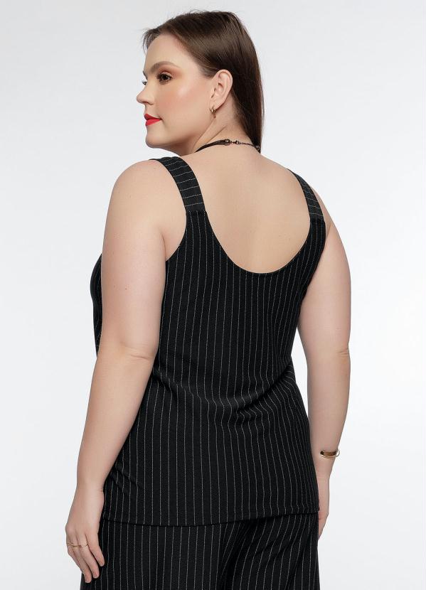 Mink - Blusa Plus Size Risca de Giz com Alças 2