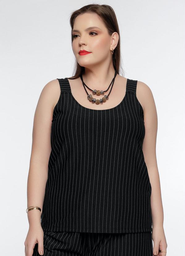 Mink - Blusa Plus Size Risca de Giz com Alças 3