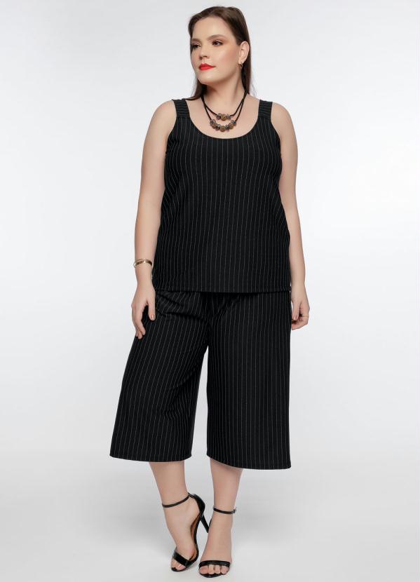 Mink - Blusa Plus Size Risca de Giz com Alças 5