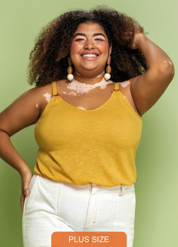 Maelle - Regata Plus Size Amarelo